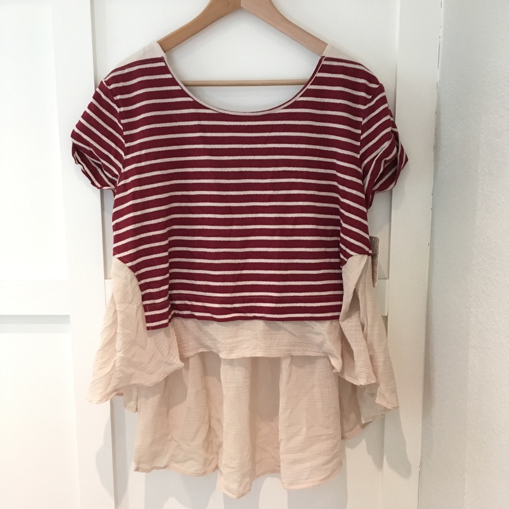 SOLD! NEW Free People Striped Boho Top